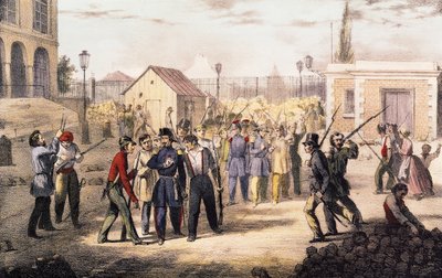 Attack on the Barriere Fontainebleau, 25th June 1848 by French School